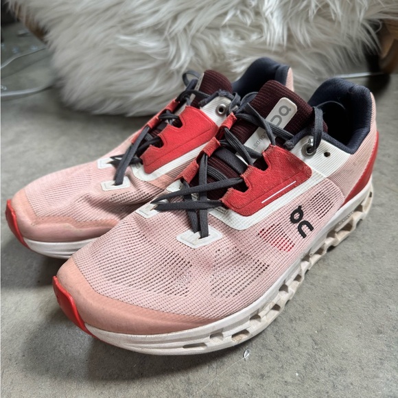 On Cloudstratus Women's Running Shoes - Rose Red - Picture 2 of 9